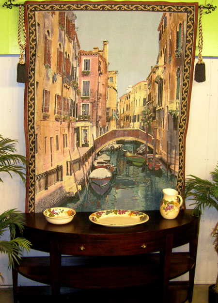 Canal with Shops Grande Woven Wall Tapestry