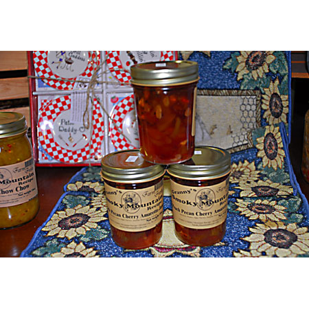 Peach Pecan Cherry Amaretto Jam - Half-Pint