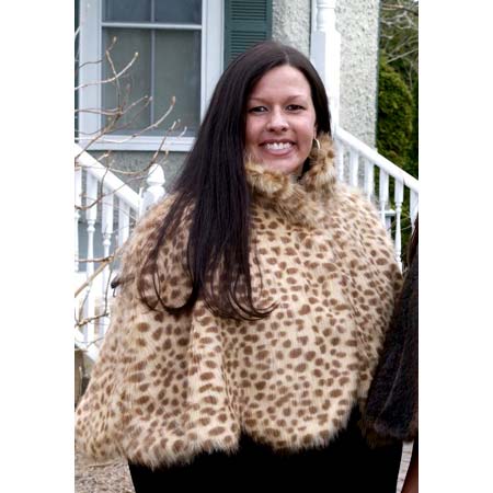 Siberian Leopard Faux Fur Cape