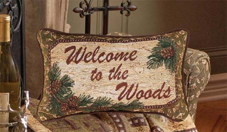 Deer Creek Welcome to the Woods Word Pillow