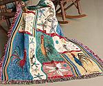 Festive Feathers Rooster Afghan Tapestry Throw