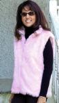 Faux Fur Vest Pink S/M Reversible