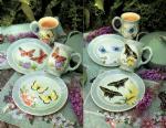 Graceful Flight butterflies 8" Plates Set of 4