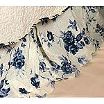 Linwood Blue Quilted Cotton King Bedskirt