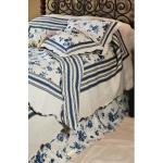 Linwood Blue Quilted Cotton Queen Bedspread