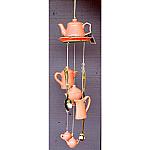 Pink Ceramic Teapot Wind Chime