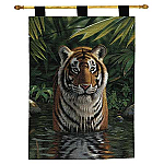Tiger Pool Woven Tapestry Wall Hanging