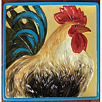 Belle Plume Rooster Platter